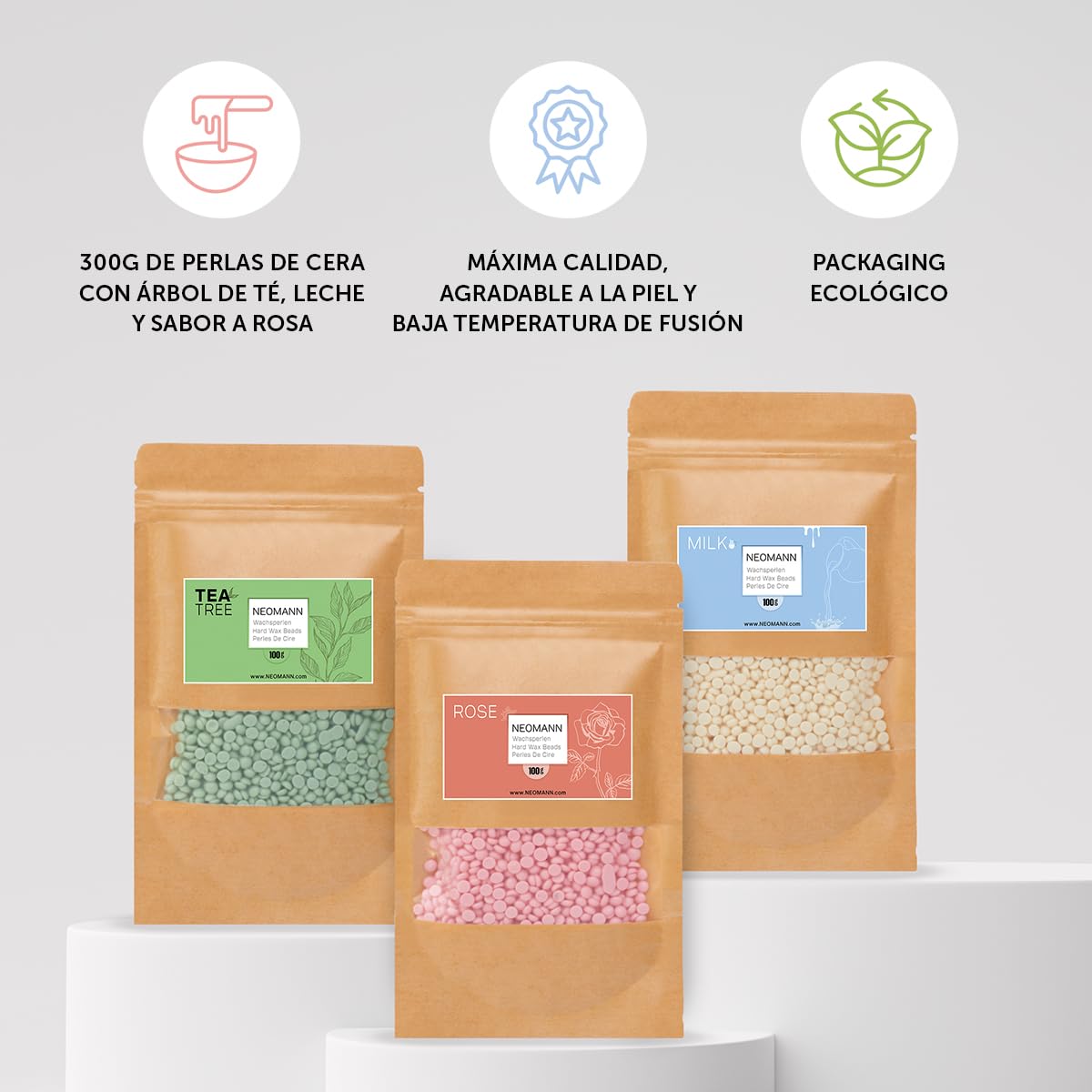 Waxer II Kit dedepilación de cera profesional eléctrica con 300g de perlas y 20 spatulas