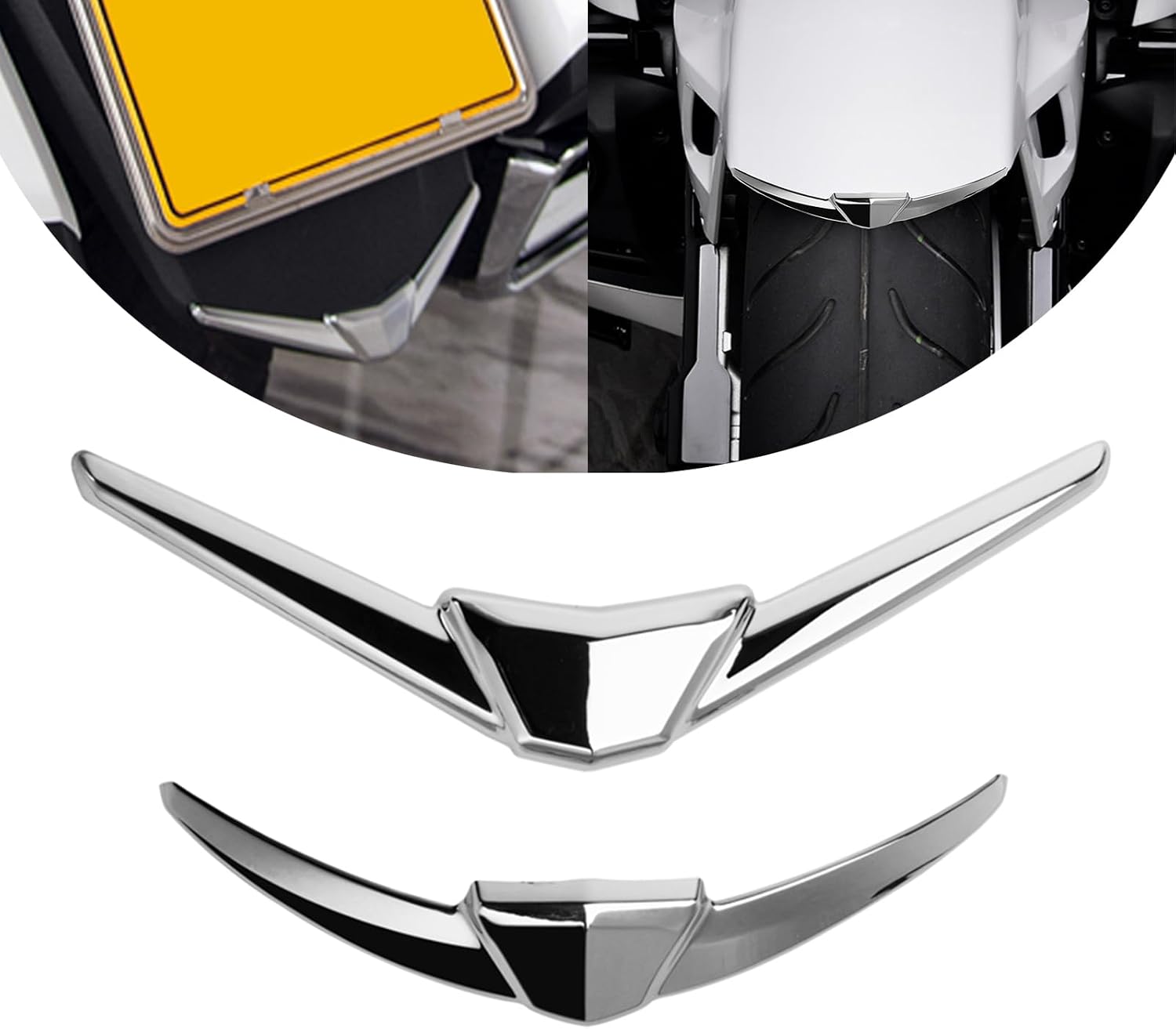 PANICAL Motorcycle for Honda GoldWing gl 1800 F6B GL1800 Chrome Decorative Cover Accessories 2018 2019 2020 2021 2022 2023 2024 2025 2026 (Silver front and rear fender decoration)
