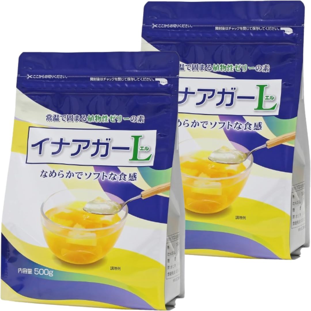 Amazon.co.jp: 伊那食品工業 イナアガー L 500g 常温で固まる植物性ゼリーの素 寒天 粉末 業務用 製菓 粉寒天 アガー粉 ...