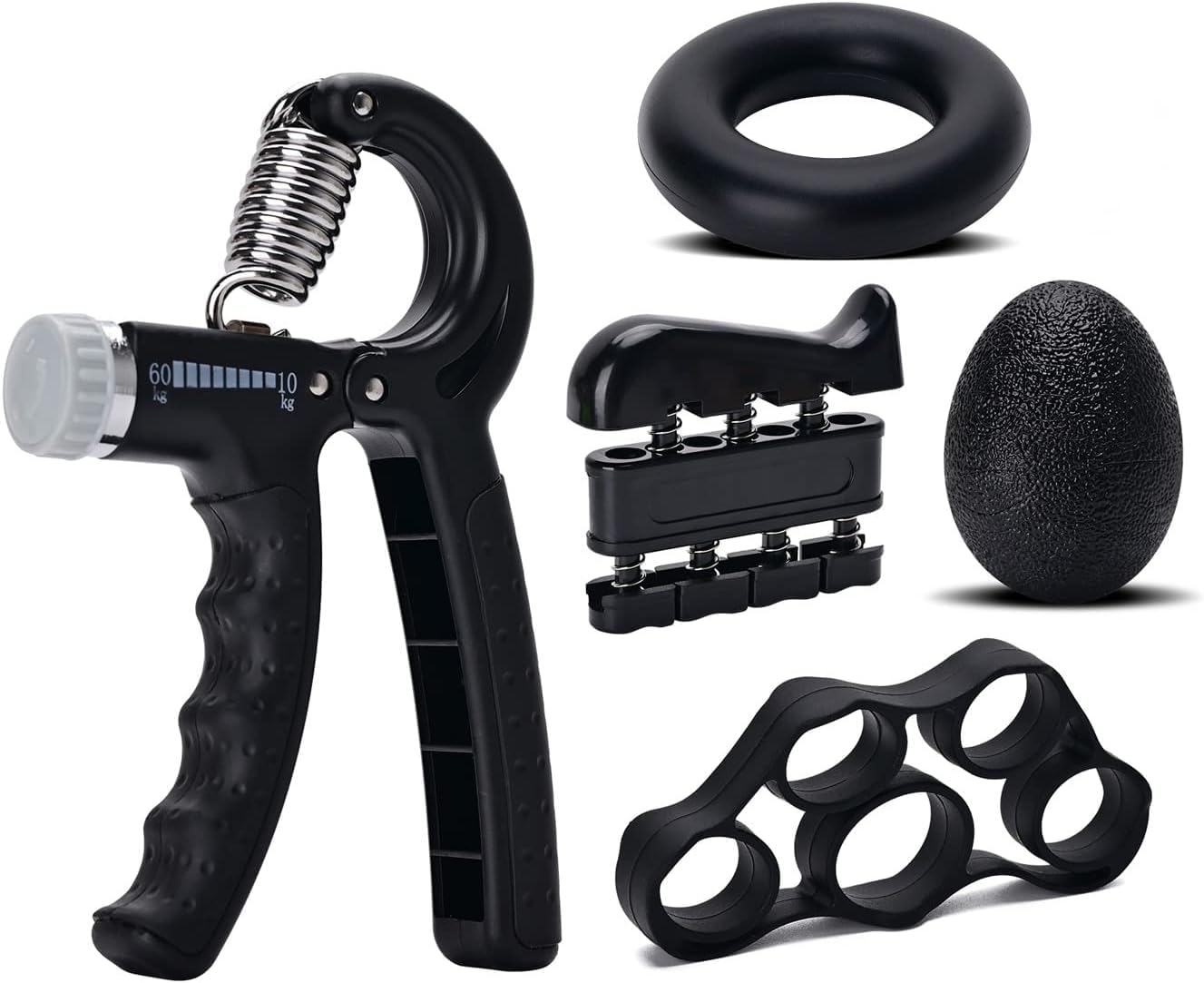 AARUX Hand Grip Strengthener, 5PC Set Resistance Bands 5 to 60 kg, Finger Stretcher, Adjustable Hand Gripper, Exercise Ring, Grip Ball for Athlete, Strength Training Equipment Finger & Hand Exercising (B0DBQXPHBW) Amazon Price History, Amazon Price Tracker