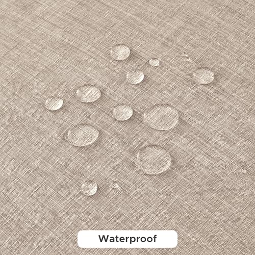 Fitable Faux Linen Tablecloths for Rectangle Tables: Water & Stain Resistant Farmhouse Table Cloth, Washable Burlap Textured Table Covers for Kitchen Dining Party(2 Pack, 60x120 Inch, Nature) by Fitable - Used condition - Image 4