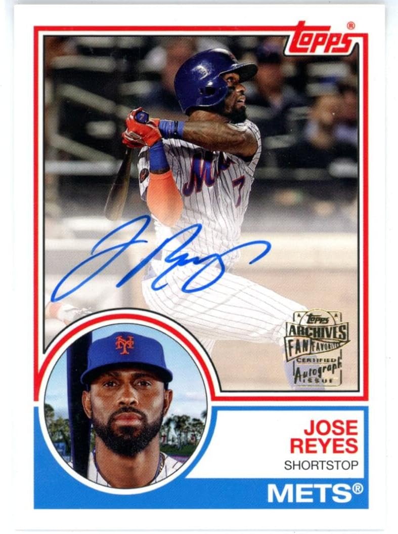 2023 Topps Archives Fan Favorites Autographs #83FF-JR Jose Reyes New York Mets MLB Baseball Card (Autographed) NM-MT