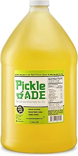PickleAde Real Dill Pickle Juice with Turmeric, 1 Gallon (128 oz) | Muscle and Leg Cramp Relief | Bulk Size Pickle Juice Sports Drink | Electrolyte Replacement | Pickle Brine | Kosher Pickle Juice for Coctail Mixers, Pickling, Flavoring & Marinades
