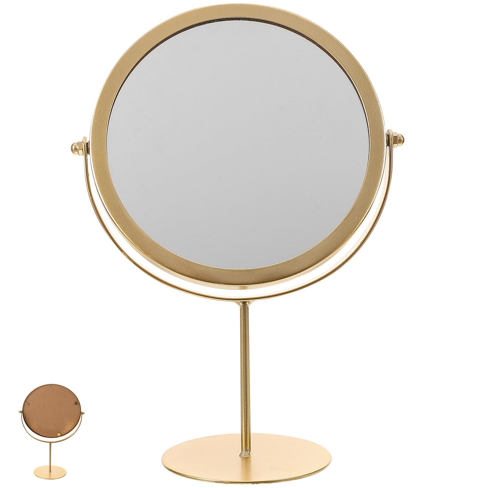 Miroir pour bureau et chambre à coucher rond doré BETOOKY stable