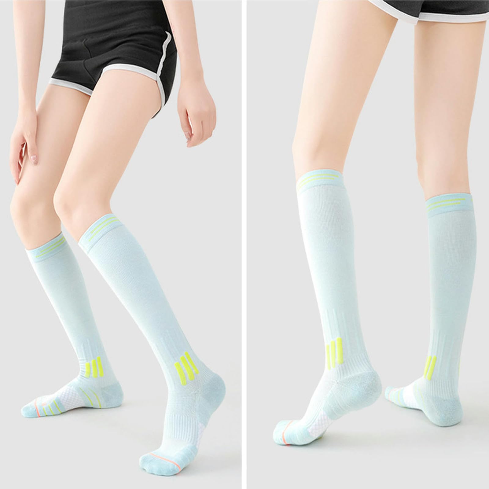 Męskie skarpety długie rurki kompresyjne skarpety kompresyjne na mięśnie Skipping Rope Pressure skarpety sportowe do biegania joga ręcznik Bottom Thickened Socks 2-pak - czarne