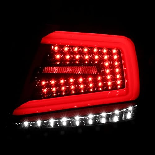 Miniatura 6 de SPEC-D TUNING Luces traseras secuenciales de humo negro con barra LED blanca compatible con Subaru Impreza/Impreza WRX 2008-2011, conjunto de par