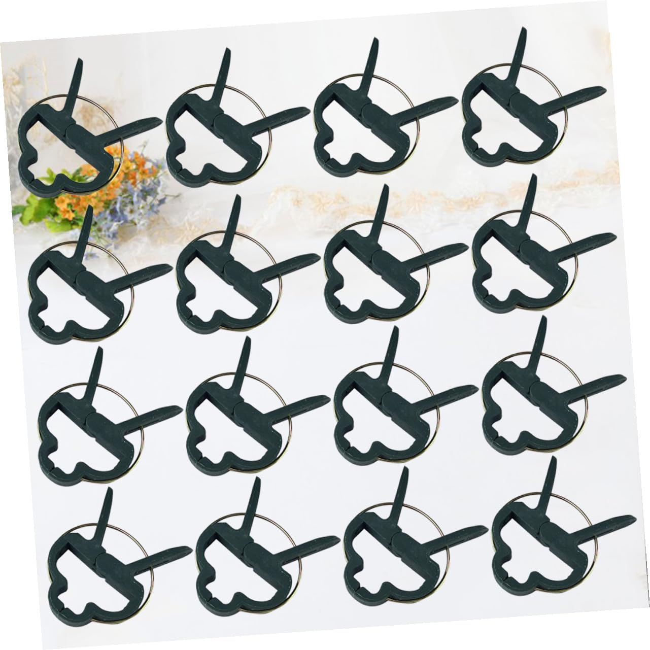 SHINEOFI Lot de 80 Clips de Jardin en PE Vert pour Support Végétal, Pinces Résistantes et Solide, 4 Paquet pour Attacher Plantes, Tuteur pour Jardin Extérieur