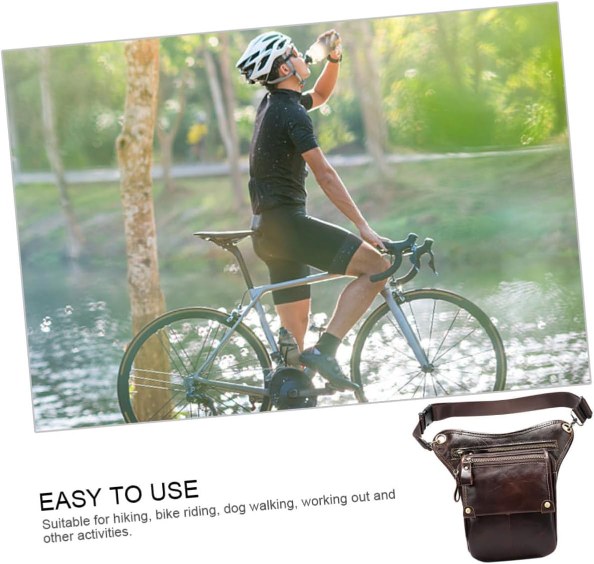 Alipis Vintage Waist Pack for Men Outdoor Hiking Camping Phone Bag with Multiple Storage Pockets Genuine Waist Bag for Cycling and Sports Activities