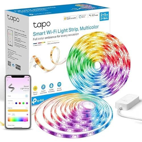 Tapo L930-10 Striscia LED Smart 10m(2x5m), Impermeabile IP44, DIY Multicolore Segmentato, LED Bianchi, WiFi Strisce LED RGBIC, Alexa, Apple HomeKit, L