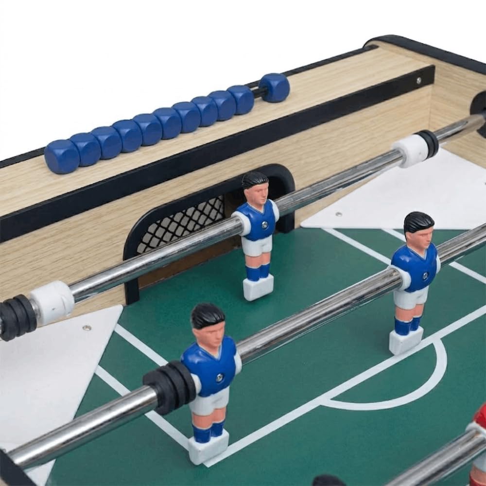 Devessport - Futbolín Denver para Exterior e Interior, Mesa de Fútbol de 5 Pies con Patas Metálicas, Barras de Acero Inoxidable 16mm y Niveladores de Altura, 140x73x89 cm