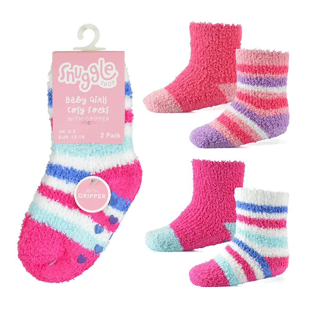 Undercover 4 Pairs Baby Girls Cosy Socks SK847 Pink Stripe (1 x Each) 0-0