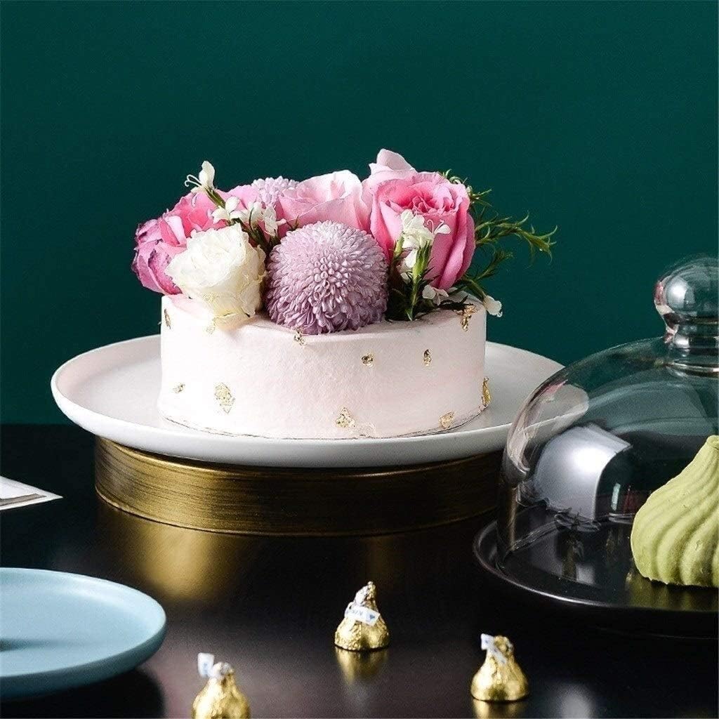 Ceramic Cake Pan with Lid Porcelain Serving Platter Glass Dust Dome Cake Cheese Salad Dome Chip Dip Server (Color : Black Size : 151512CM) (Black 20.5*20.5*17CM)