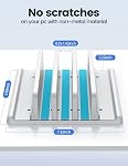 Vaydeer 3-Slot Vertical Laptop Stand Made of Premium ABS Plastics 5 in 1 Design Space-Saving Adjustable Desk Organizer for All MacBook/Chromebook/Surface (White)