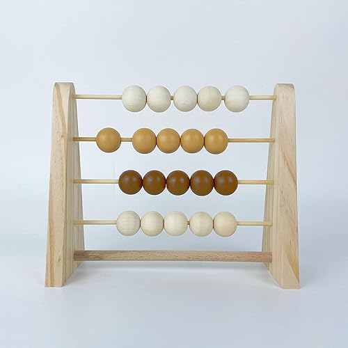 Miniatura 4 de Menolana Montessori - Abaco de madera para niños, cuentas de matemáticas multicolor, aprendizaje de matemáticas para niños de 3, 4, 5 años, amarillo