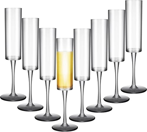 Lauwell Copas de champán de plástico acrílico para tostar vino, copas de cóctel desechables de cristal, vasos reutilizables para Navidad, fiestas,