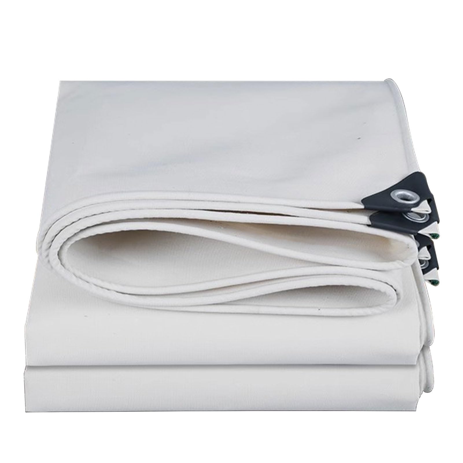 Tarpaulin Heavy Duty Tarp Sheet Cover, White Canvas Tarp With Metal Grommets Multiple Sizes(2x5m(6.5ftx16.4ft))