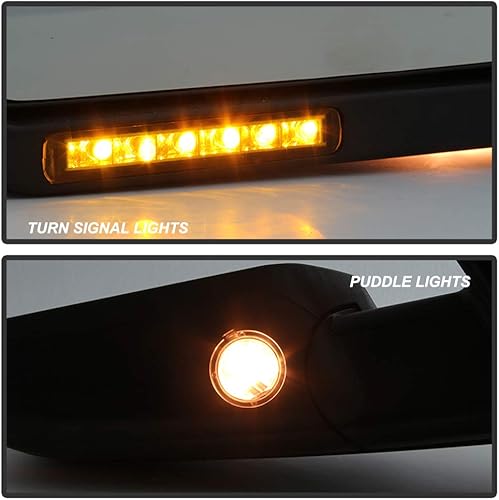 Miniatura 8 de ACANII - Espejo de visión de charco de señal LED de calor de potencia, estilo original del lado del pasajero para Ford F150 2007-2014 PickUp derecho