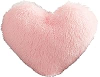 Vista 10 de MorroMorn Almohadas de Corazón Esponjosas, Almohadas Decorativas Peludas para Sofá, Cama, Linda Decoración de Habitación para Mujeres, Niñas, Niños
