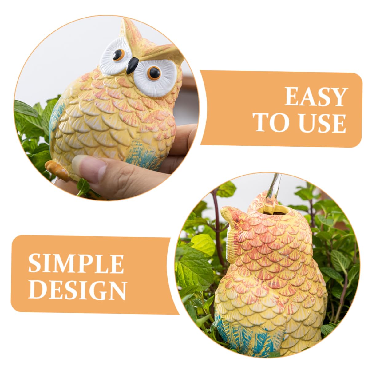 4 Diffuseurs D’arrosage de Chouette, 210ml, Terre Cuite, Arrosage Automatique pour Plantes en Pot, Intérieur