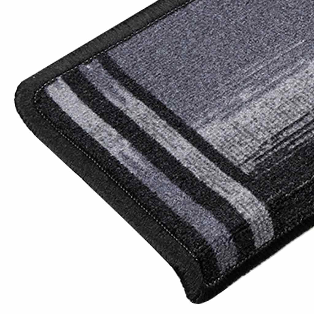 Samoprzylepna mata na schody, 5 szt., 65 x 21 x 4 cm, czarno-szara, ze 100% poliamidu, antypoślizgowa, nadaje się do prania, nakładka na schody, izolacja akustyczna, do drewnianych schodów