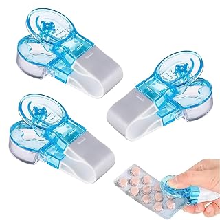3 Stück Tablettenausdrücker, Klein Tablettenausdrückhilfe, Mini Portable Pill Taker mit Easy Tragbare Pillendose, Ausdrücken für Travel, Ausdrücken Tablettentrenner, Tabletten Schluckhilfe - Amazon product rated Grade B