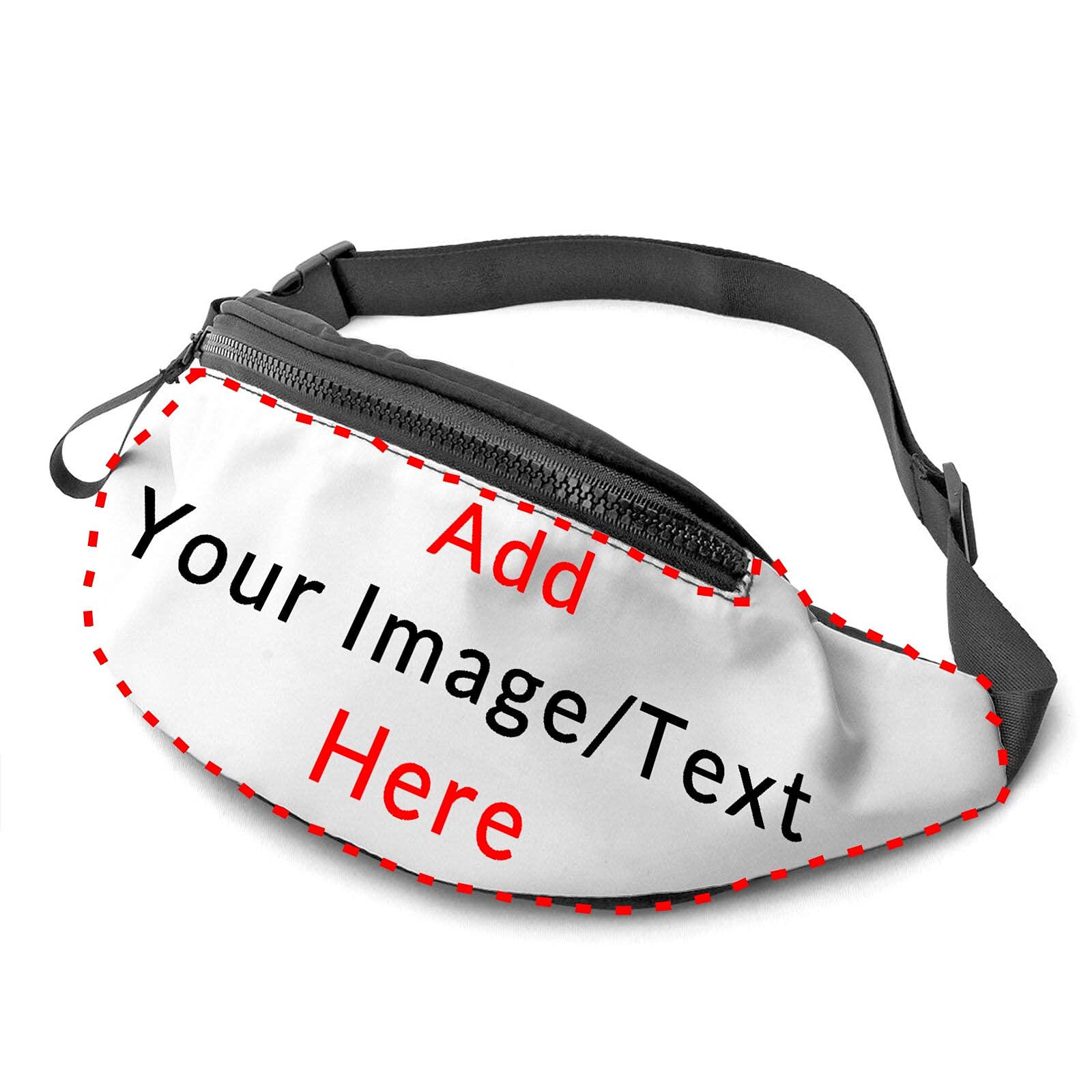 SHUANGFEI Custom Fanny Pack for Men Women, Personalized Adjutable Belt Packs Add Your Own Image Waist Bag, Fannypack for Running, Travel, Hiking