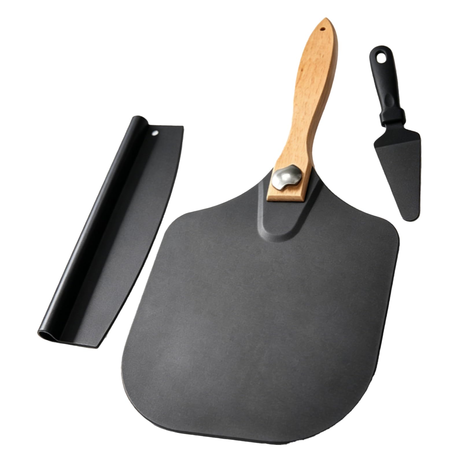 Gonetre Pala para Pizza con de Madera Plegable y Hoja de Acero Inoxidable