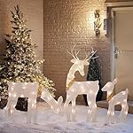 Dazzle Bright Christmas Outdoor Decoration, 3-Piece Lighted 2D Reindeer Family with 60 L, Pre-Lit Light Up Deer Set, Waterproof Outdoor Christmas Deer Decorations for Yard Patio Lawn Garden Party - Image 4