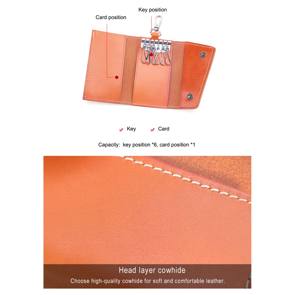 ArinkO Chic Custodia Portachiavi in ​​Pelle con Cerniera, Portamonete Portachiavi, Custodia Portachiavi, Custodia compatta Porta Carte