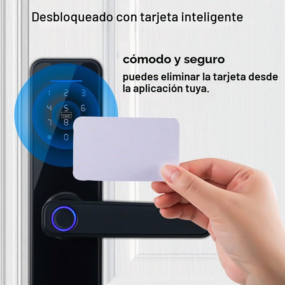 Cerradura de Puerta Inteligente Con Huella Digital, Teclado y Manija - Cerrojo Electrónico