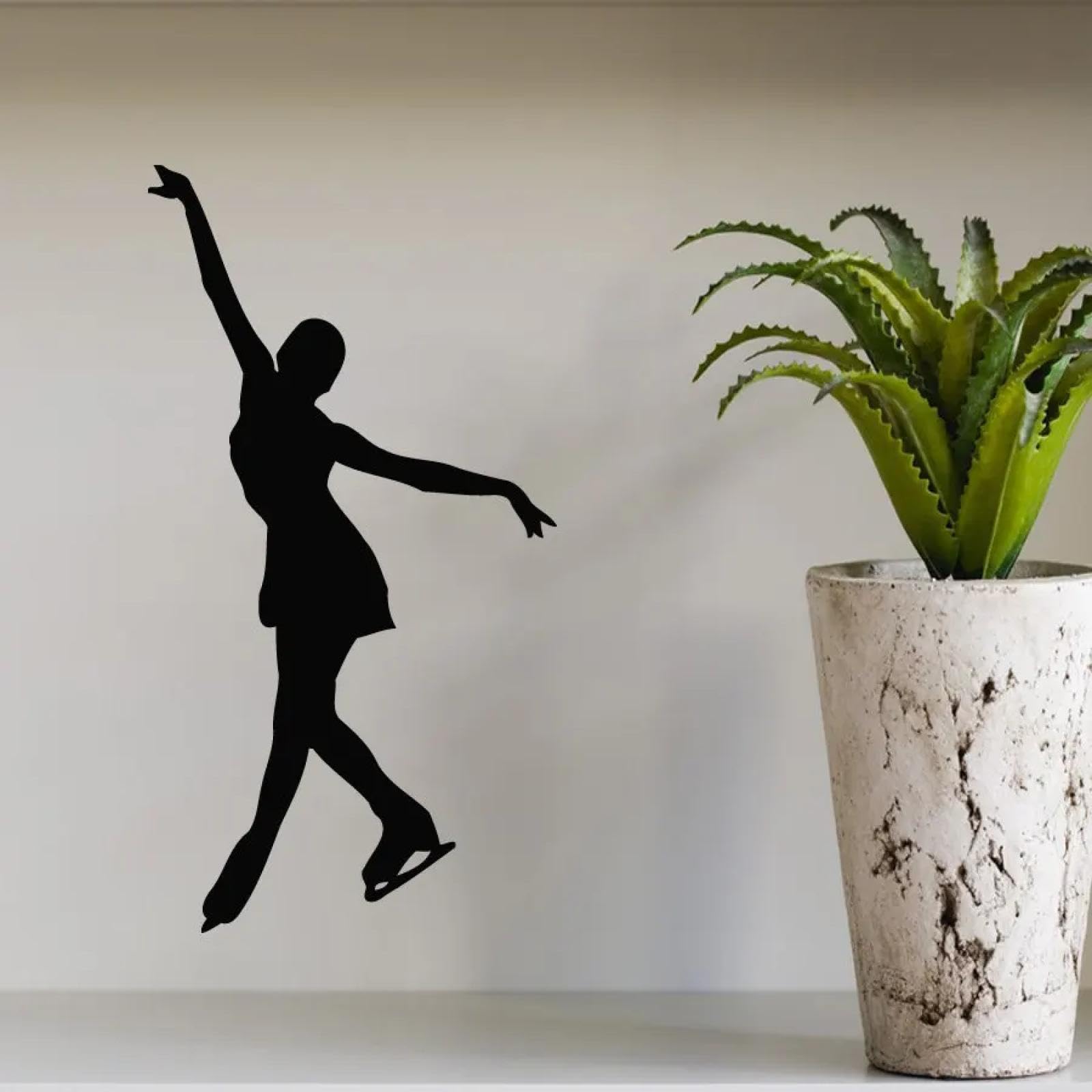 Skating wall Decals for Girls Figure Skaters Skating Sports Gym Vinyl Stickers Art/Black