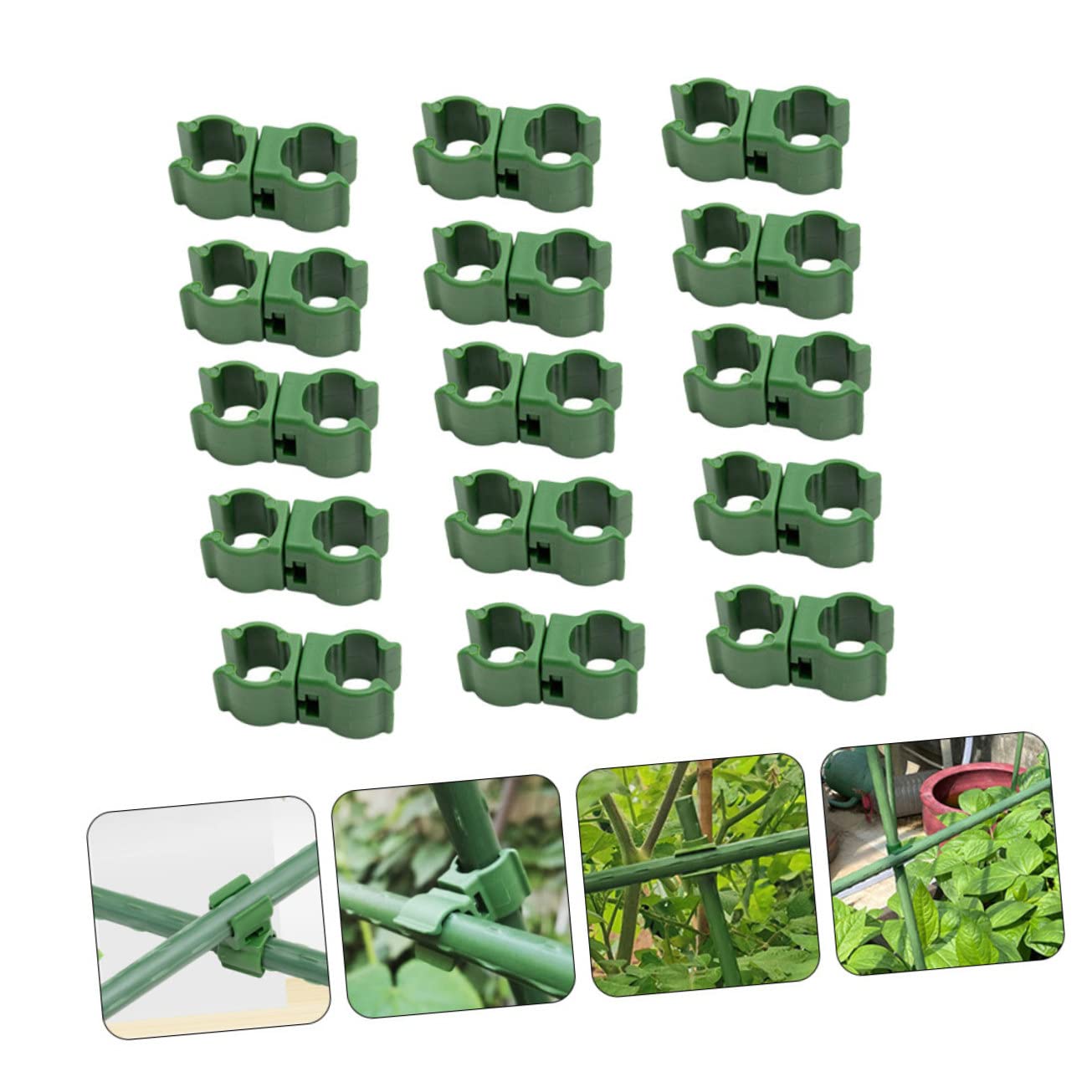 5 Sets Verstellbare Pflanzenstecker-Clips Rattan-kunststoffschnalle Unverzichtbar Für Obstgärten Gewächshäuser 50 Stück * 5