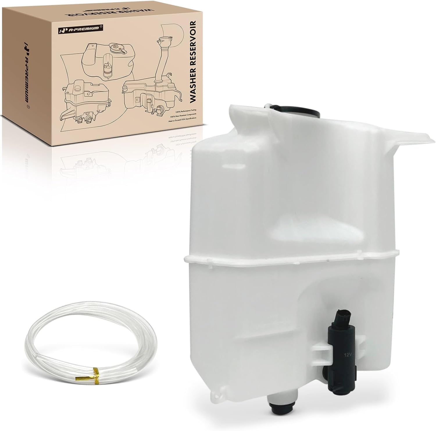 A-Premium Windshield Washer Reservoir Compatible with Select Toyota Models - Tacoma 2016-2023, with (Cap/Washer Pump/Hose/Bracket) - Replace# 853160C060, 8533004011