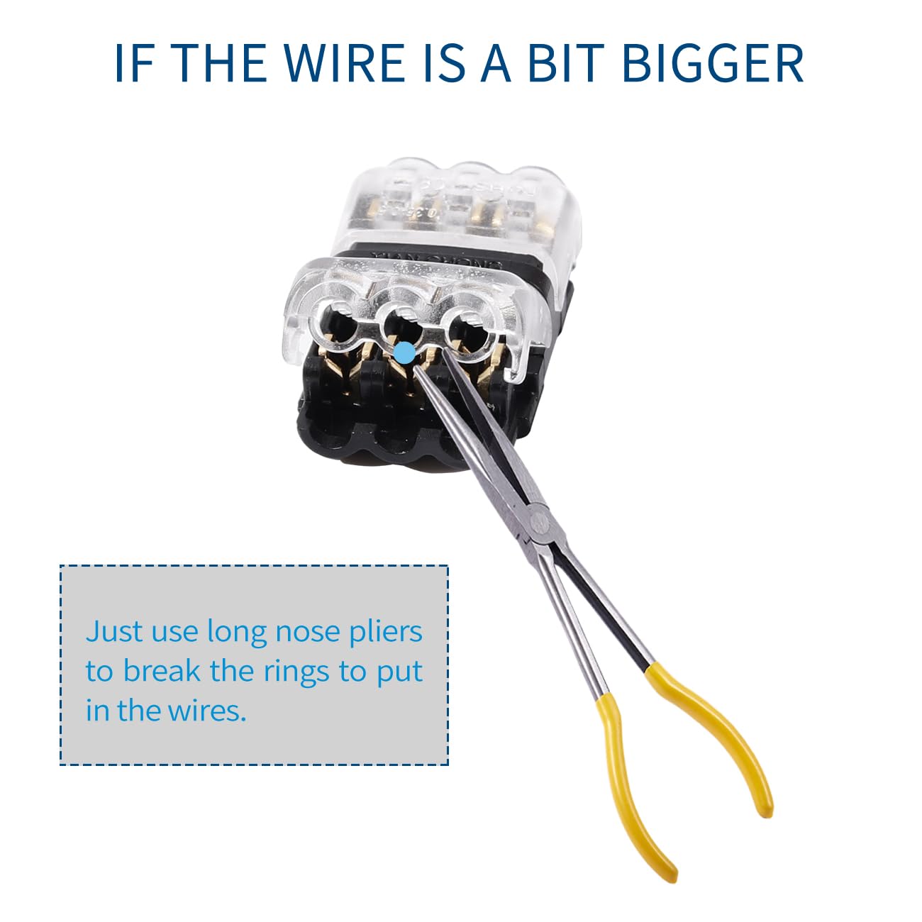 Low Voltage Wire Connectors, Quick Solderless Wire Splice Connectors, Wire Tap 20-24 Gauge Wire Connectors Splicer, 2 Way 3 Pins 12 Pack