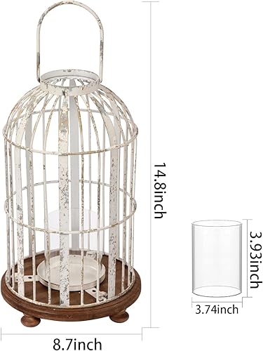 Miniatura 2 de Faroles de vela decorativos para exteriores de estilo rústico y rústico de 15 pulgadas para colgar en forma de huracán de estilo rústico para colgar