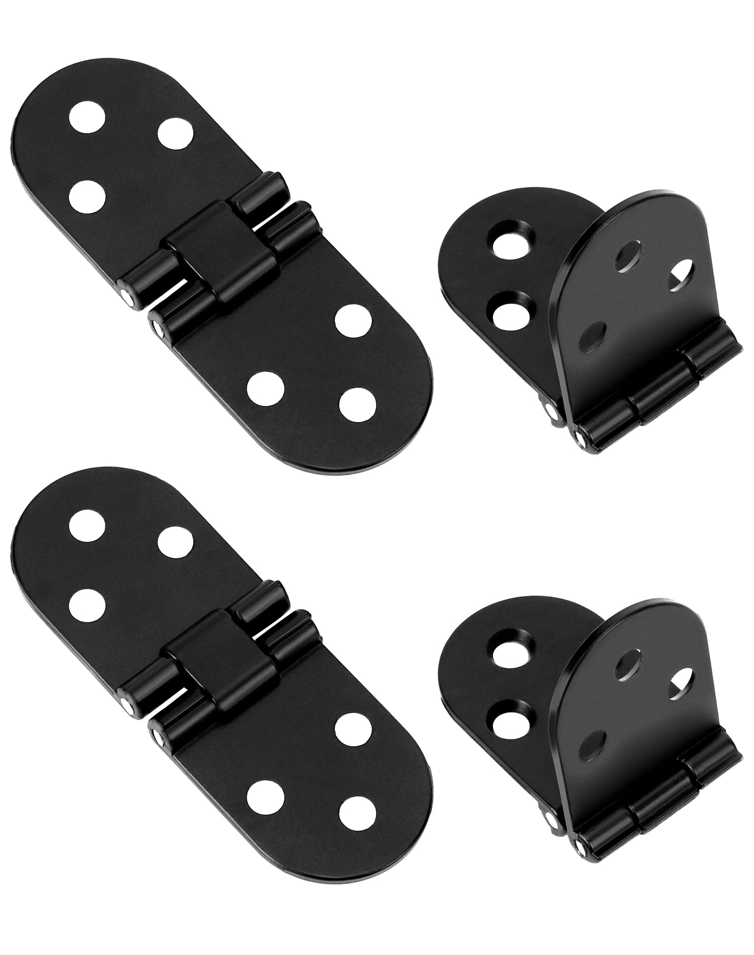 QWORK® Confezione da 4 Cerniere Mobili a 180 Gradi - Lega di Zinco Nero - per Tavolo Pieghevoli e Armadio