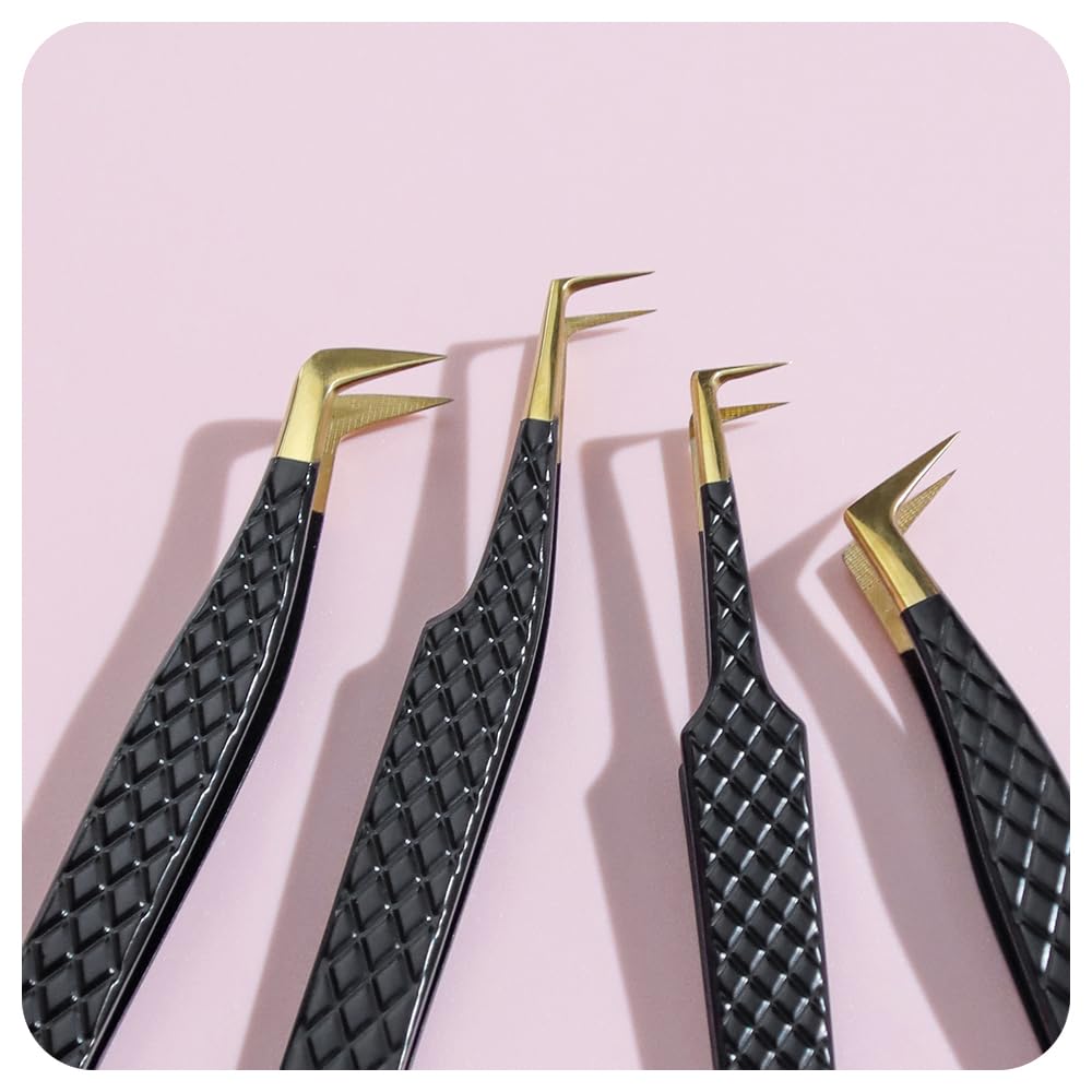 Pince Extension Cils Précision Inoxydable Pince Lash Tweezers(A3+5+6+7+8)