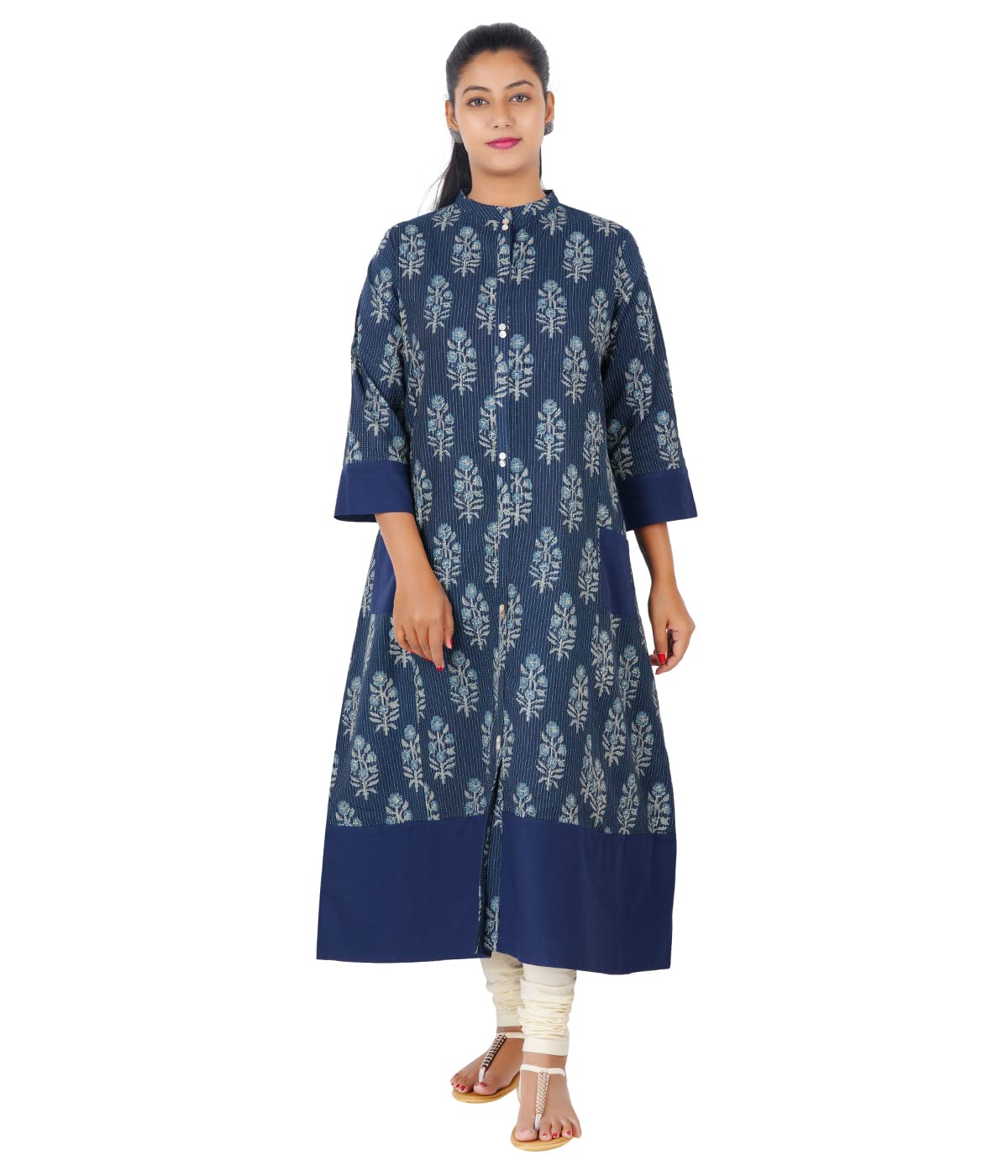 Hovom Women Pure Cotton A-Line Maxi Dress