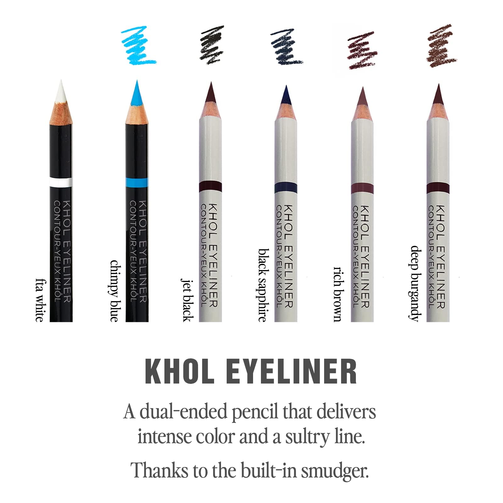 Jillian Dempsey Natural Khôl Eyeliner - Lápiz delineador de ojos impermeable sin crueldad animal con difuminador integrado