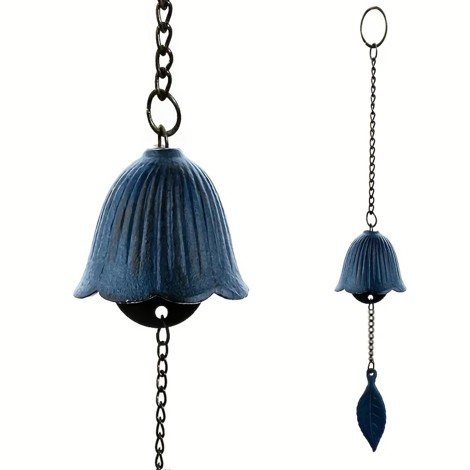 Creative Japanese Cast Iron Wind Chime Hanging Decoration Metal Retro Hanging Leaf Bell Balcony Outdoor Garden Hanging Decorate，D