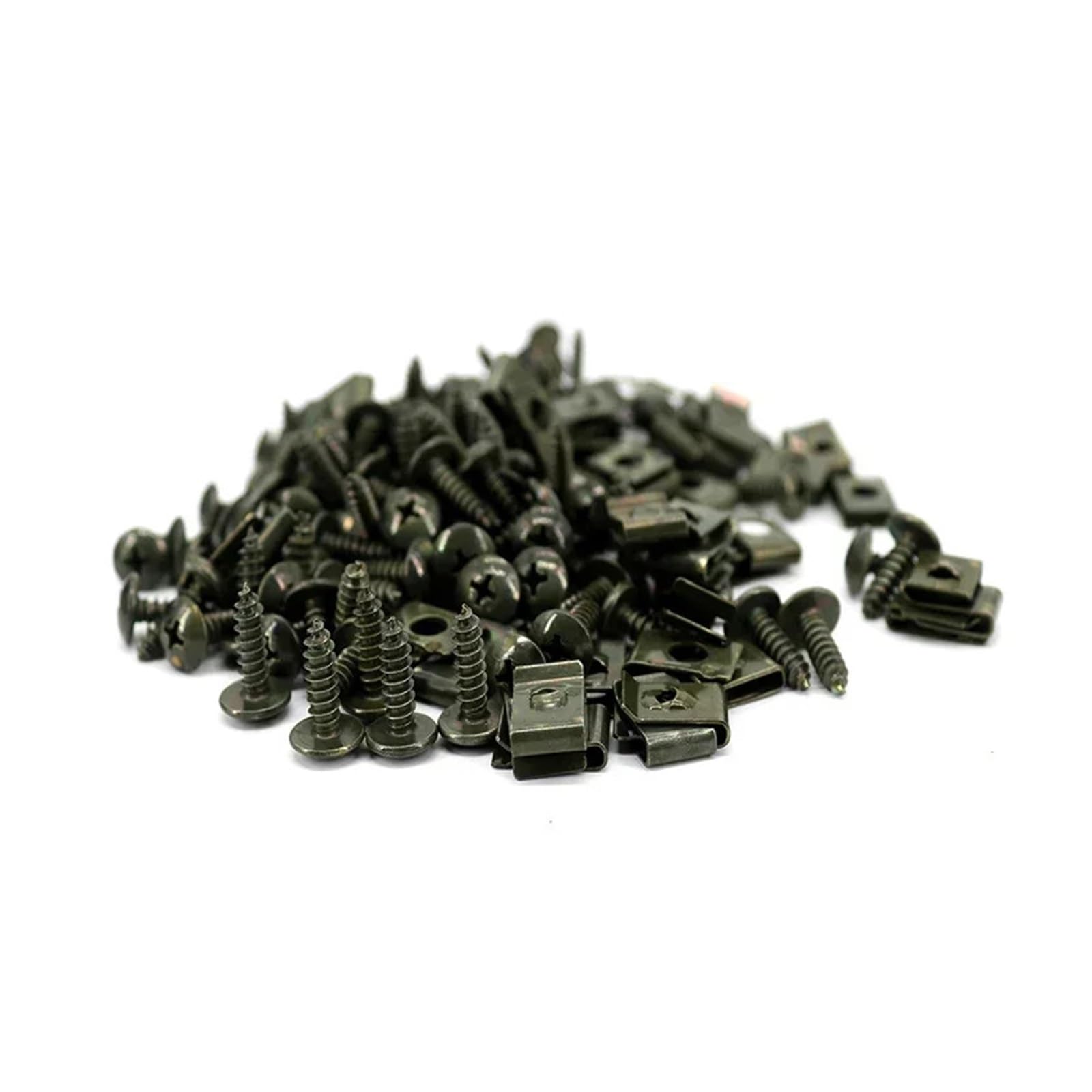 DEVFGTQA Car Motorcycles Metal Screw Fastener Clips U-Type Clip With Screw Anti-rust Protection Clip Screw Buckle Iron Sheet(25pcs Screws)