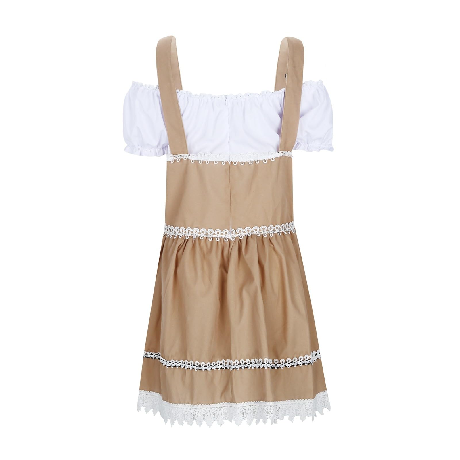 Abito Dirndl Donna Elegante, Abito Dirndl Lungo, Sexy Oktoberfest Costume Patchwork Bavarese Vestito Manica Corta Cosplay Cameriera Da Donna Elegante Leggera Party Fashion