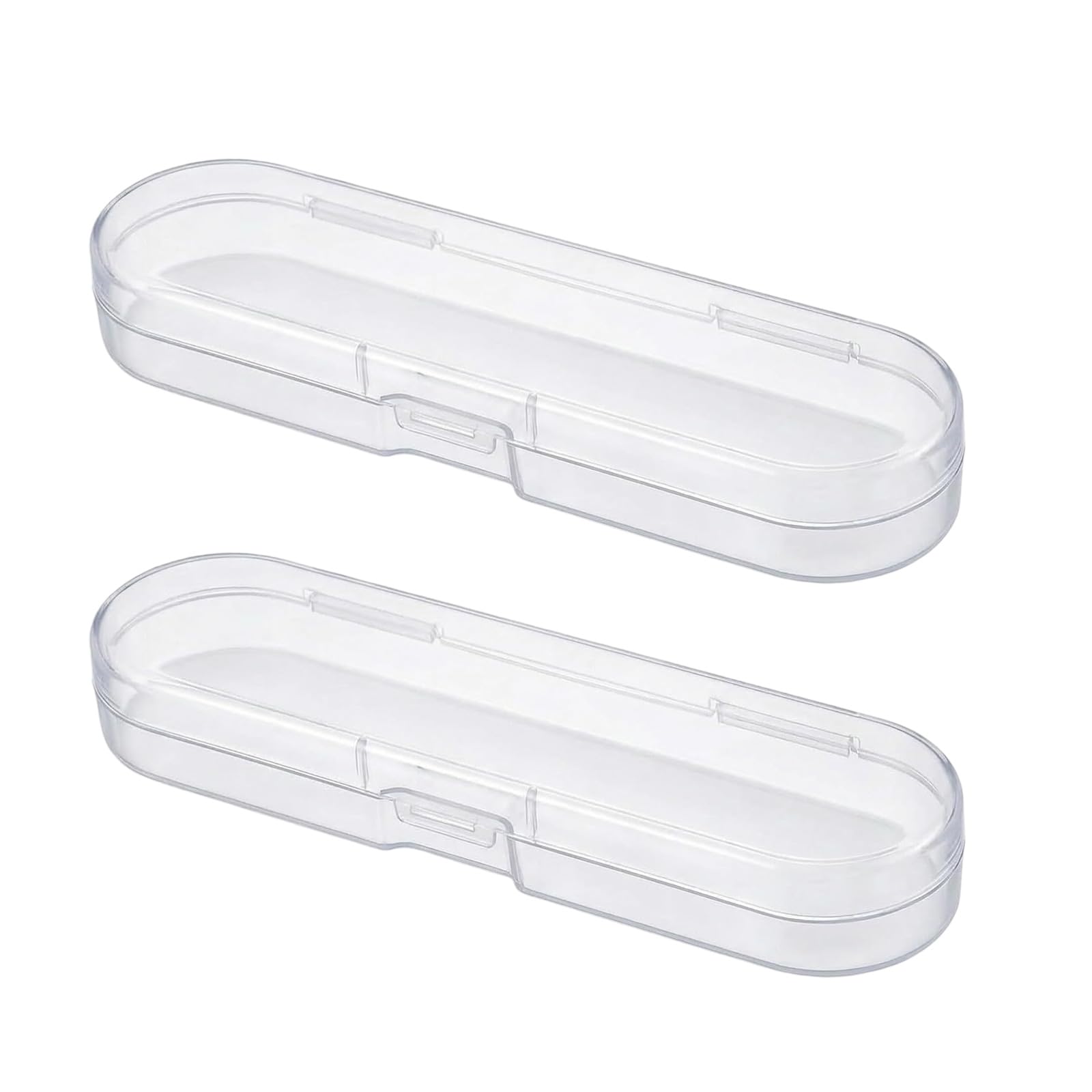 Kangnice 2Pcs See Through Box for Small Items Stationery Storage Container for School Work Travel Dense School Rudiments Case