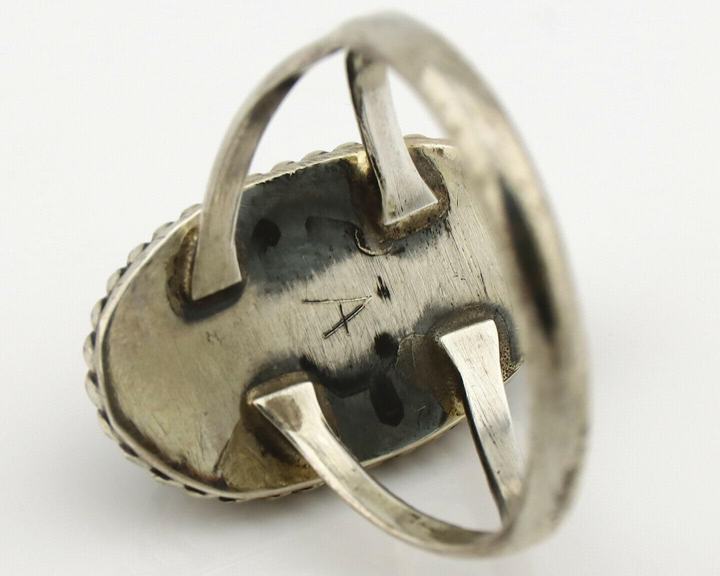 Navajo Ring .925 Silver Royston Turquoise Native American Artist C.1980's