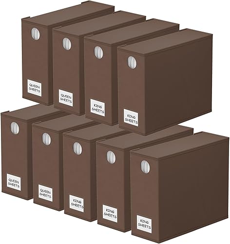 Vista 15 de SpaceAid Paquete de 6 Organizadores y Almacenamiento de Sábanas de Cama, Organizador de Sábanas Plegable con Ventana para Armario de Ropa Blanca