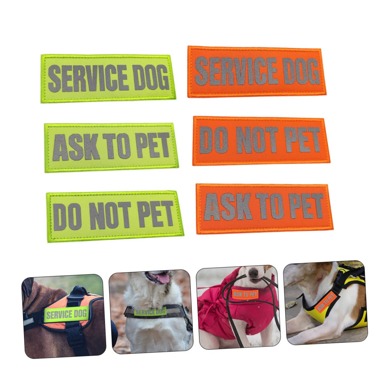 Toddmomy 30piezas Parche Reflectante para Arnés De Perro De Servicio Decorativos y Prácticos Incluye Do Not Pet y Service Dog para Paseos Nocturnos