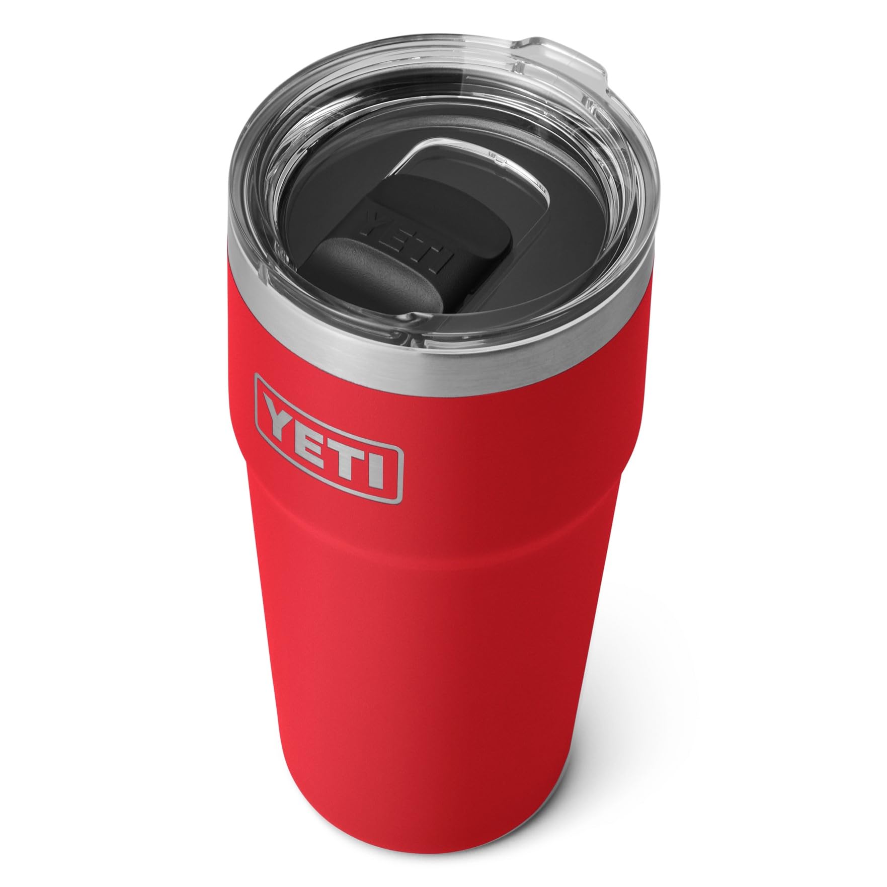YETI Rambler 20 oz (591 ml) Stackable Cup with Removable Magslider Lid, Stainless Steel Vacuum Insulated Coffee Cup, Rescue Red