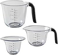 KitchenAid Gourmet 3-Piece Measuring Jugs Set - 1/2/4 Cup BPA-Free with Non-Slip Handles & Spouts, Onyx Black