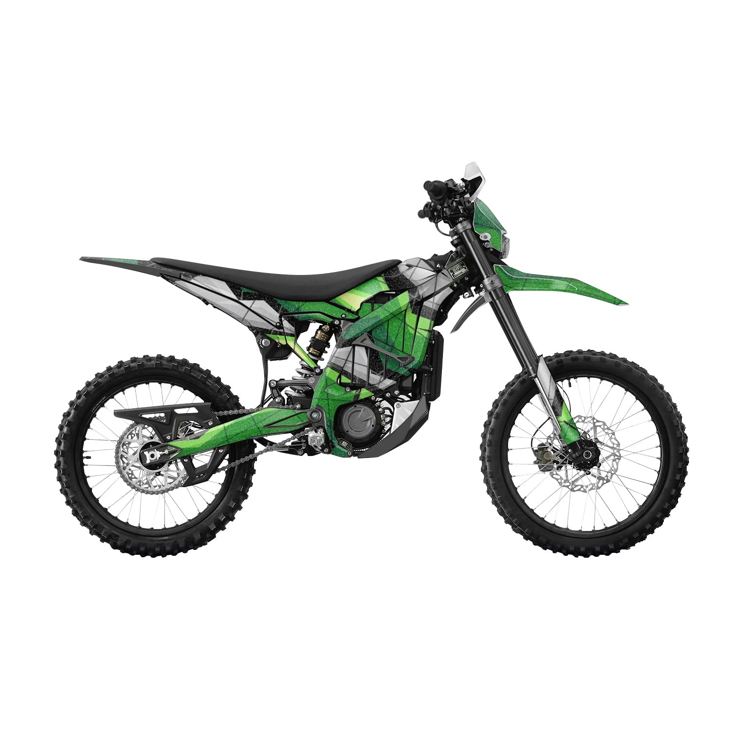 Glossy Glitter Surron Ultra Bee Graphics Kit Wrap - Polygon Grunge Green - Sur-Ron Skin - Premium 3M Vinyl Protective Wrap Decal Cover - Easy to Apply | Crafted in The USA by MightySkins