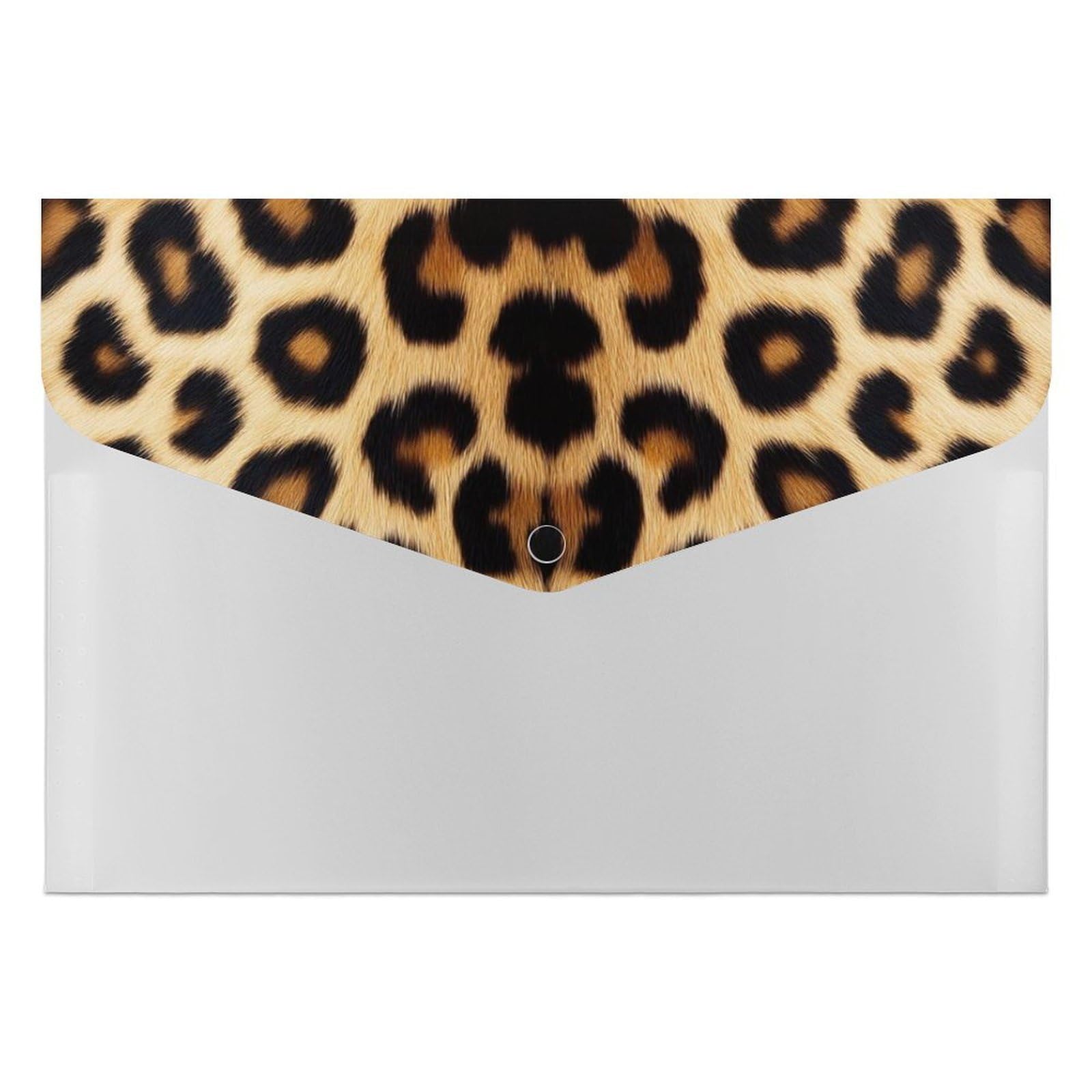 6 Pocket Expanding File Folder, A4 Letter Size Accordion File Folders, Portable File Organizer Compatible with Wild Animal Cheetah Leopard Print